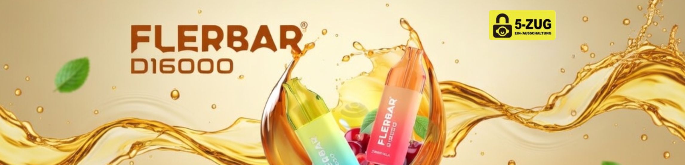 Flerbar D16000 Vape banner - 5 zug kindersicherung
