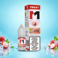 MEGALIQ Lychee Ice Tea Liquid, 10 ml Flasche mit Karton,...