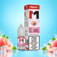 MEGALIQ Juicy Peach Liquid, 10 ml Flasche mit Karton, 20...