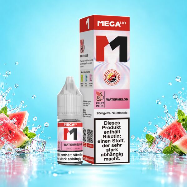 MEGALIQ Watermelon Liquid, 10 ml Flasche mit Karton, 20 mg/ml Nikotinsalz