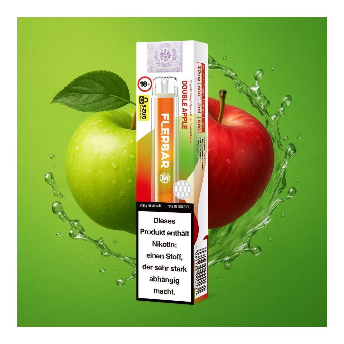 Flerbar M600 Double Apple  Fruchtig & S
