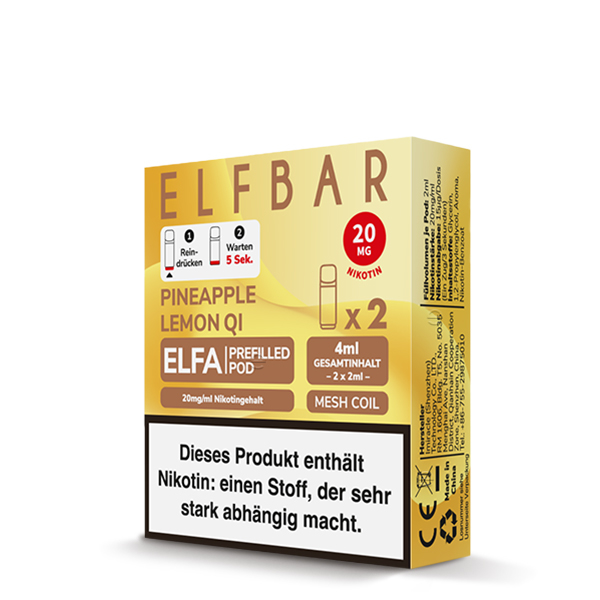 Elfbar ELFA - Prefilled Pod - Pineapple Lemon QI