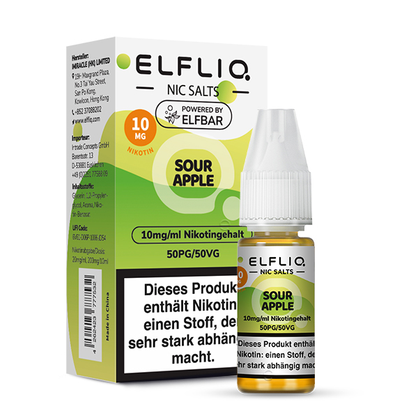 Elfliq by Elf Bar - Sour Apple - 10mg/ml