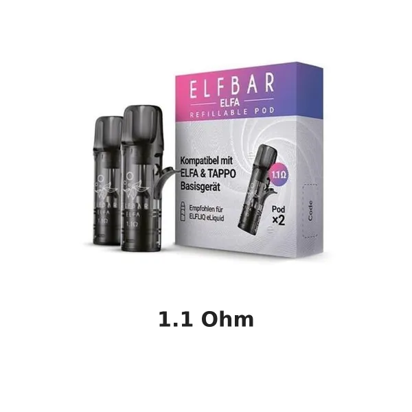 Elfbar ELFA Refillable Pod mit 1,1 Ohm im 2er-Pack