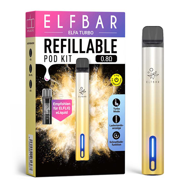 Elfbar ELFA Turbo Kit - Basisgerät- AURORA GOLD - 0,8 Ohm