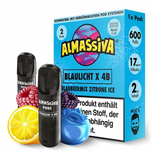 Al Massiva Pods - Duo Pack - Blaulicht x 4B (ELFA-kompatibel)