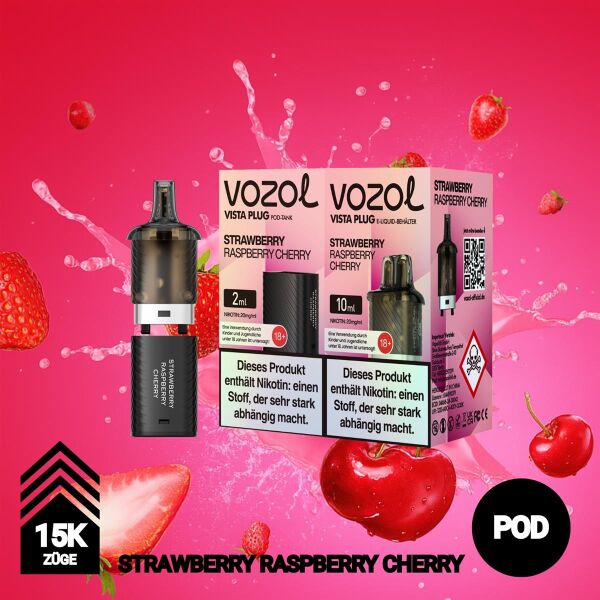 Vozol Vista Plug | POD | Strawberry Raspberry Cherry | 15.000 Züge