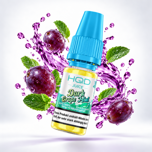 HQD Juice Nikotinsalz-Liquid – Dark Grape Mint, 18 mg/ml