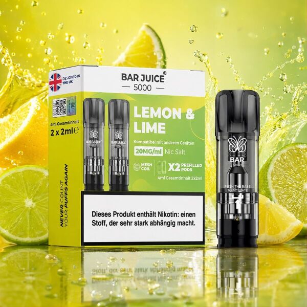 Bar Juice 2er-Pods – Lemon and Lime, ELFA-kompatibel