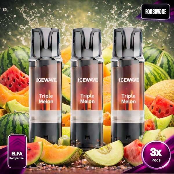 Icewave Pods | 3er-Pack | Triple Melon | ELFA-Kompatibel