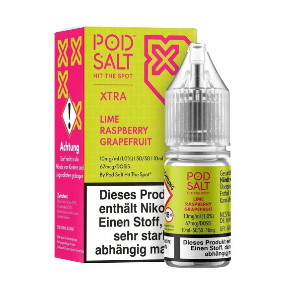 Pod Salt Xtra Liquid | Lime Raspberry Grapefruit | 10mg/ml