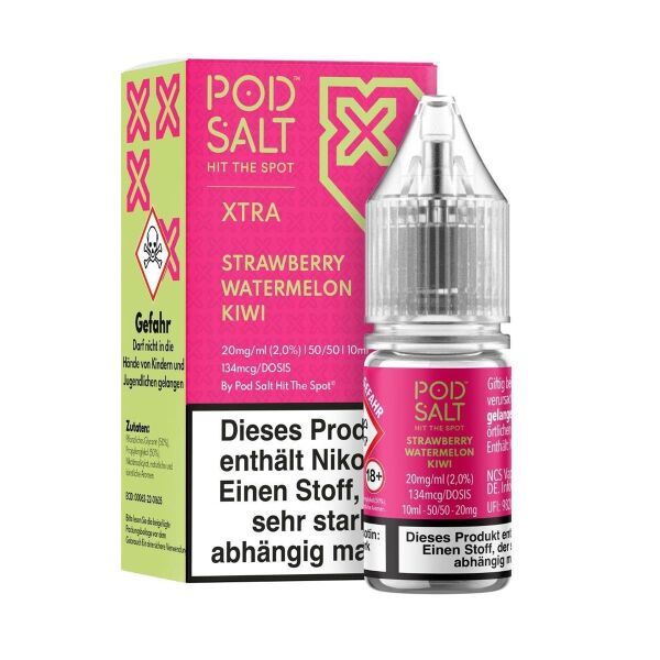 Pod Salt Xtra | Nicsalt Liquid | Strawberry Watermelon Kiwi | 20mg/ml