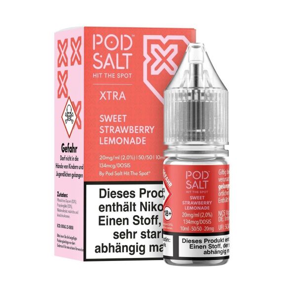 Pod Salt Xtra Nikotinsalz-Liquid – Sweet Strawberry Lemonade, 20 mg/ml
