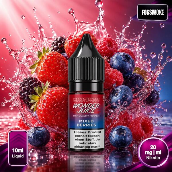 Wonder Juice Nikotinsalz-Liquid – Mixed Berries, 20 mg/ml