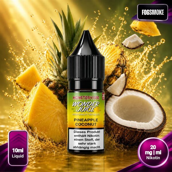 Wonder Juice Nikotinsalz-Liquid – Pineapple Coconut, 20 mg/ml