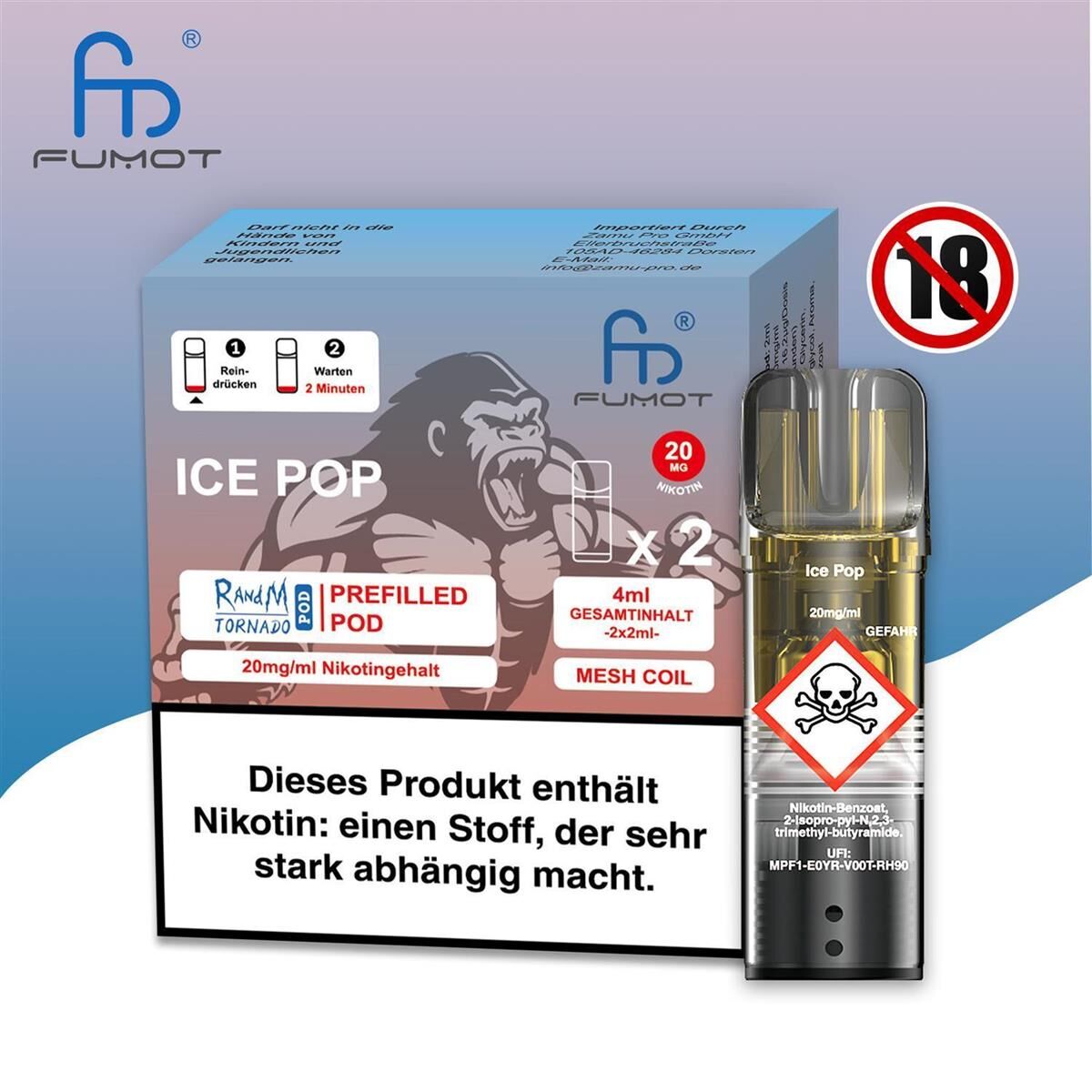 RandM Tornado Pod Ice Pop | Elfa-kompatibel 600 Puffs RandM Tornado Pod Ice Pop | Elfa-kompatibel 600 Puffs