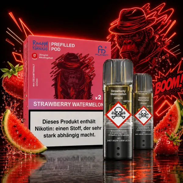RandM Tornado 2er-Pods – Strawberry Watermelon, ELFA-kompatibel