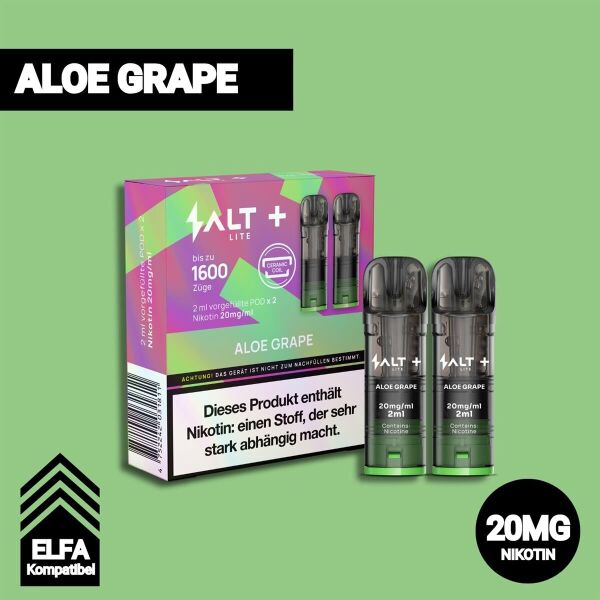 Salt+ Lite Pods | 2er Pod | Aloe Grape | ELFA-Kompatibel