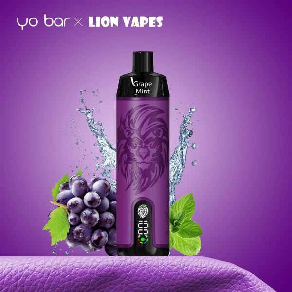 Yo Bar X Lion Vapes | Grape Mint | 10.000 Puffs | 0mg Nikotin
