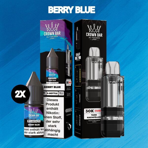 Al Fakher 30K Cubic | Berry Blue | 2x Liquid & Pod-Tank