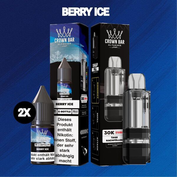 Al Fakher 30K Cubic | Berry Ice | 2x Liquid & Pod-Tank