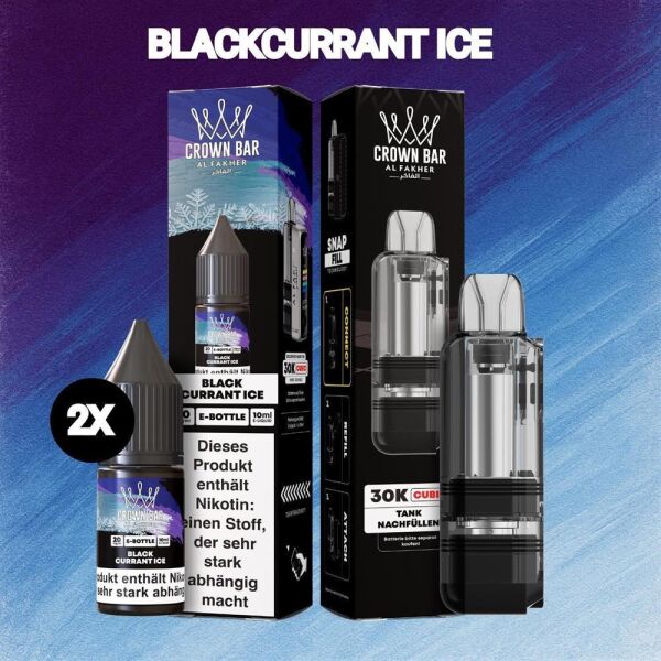 Al Fakher 30K Cubic | Blackcurrant Ice | 2x Liquid & Pod-Tank