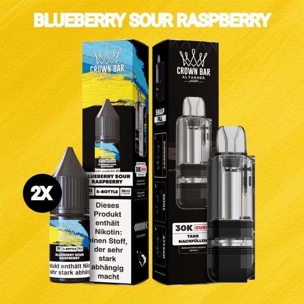 Al Fakher 30K Cubic | Blueberry Sour Raspberry | 2x Liquid & Pod-Tank
