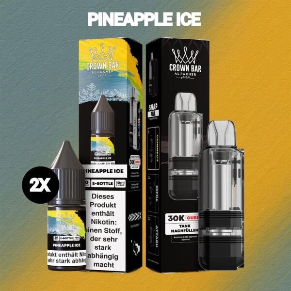 Al Fakher 30K Cubic | Pineapple Ice | 2x Liquid & Pod-Tank