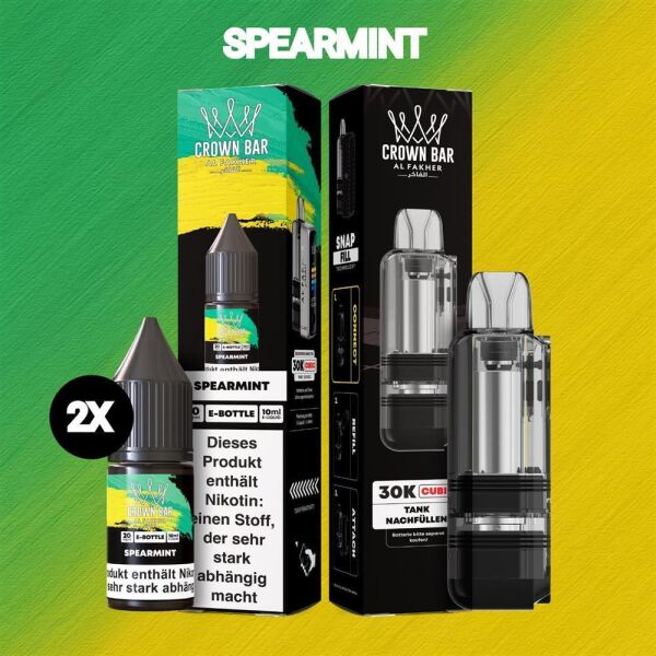 Al Fakher 30K Cubic | Spearmint | 2x Liquid & Pod-Tank