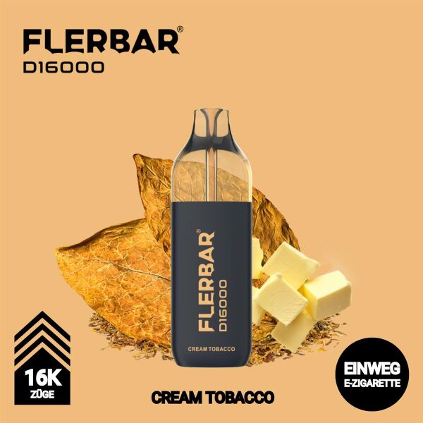 Flerbar D16000 | Cream Tobacco | 10ml+2ml