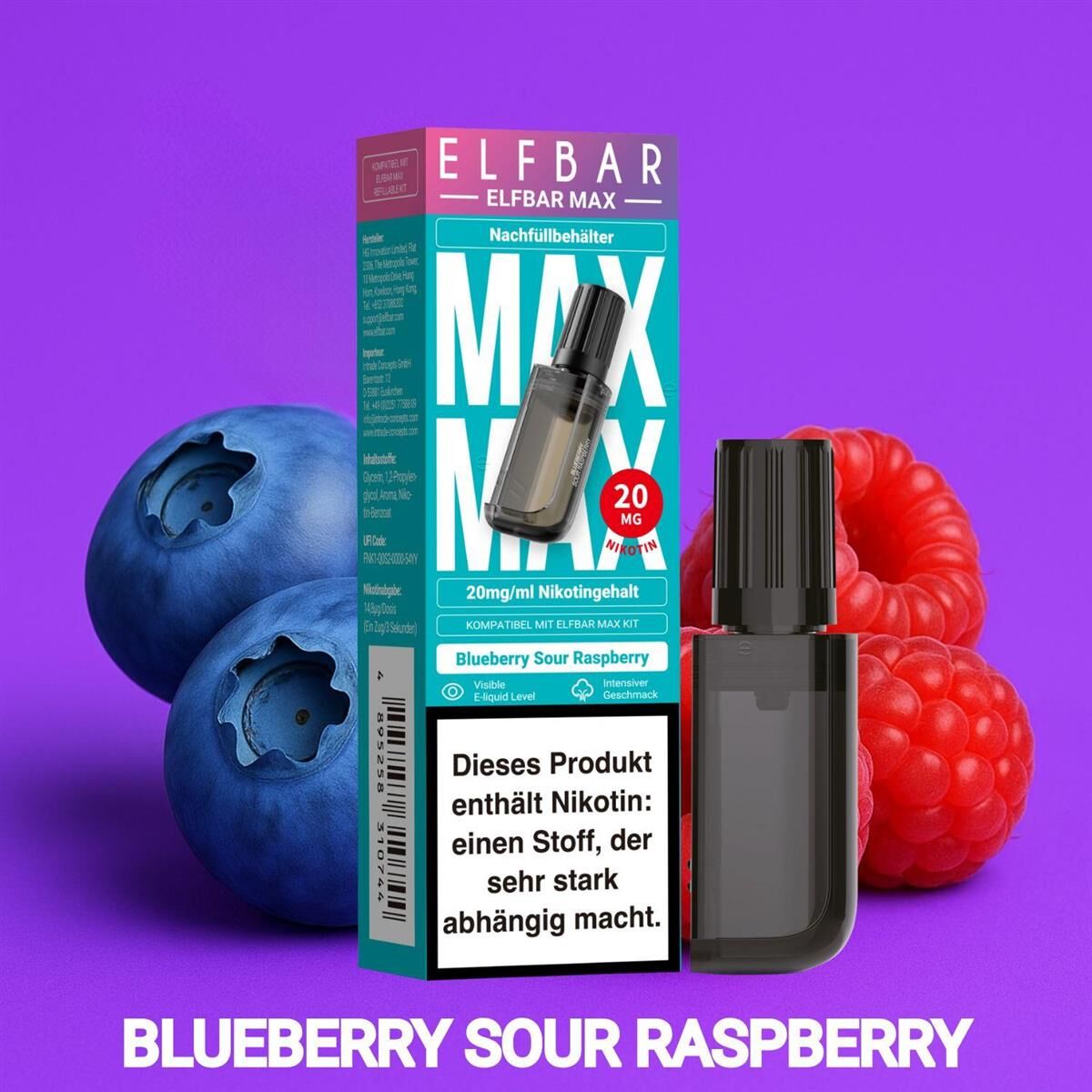 Elfbar MAX Pod – Blueberry Sour Raspberry