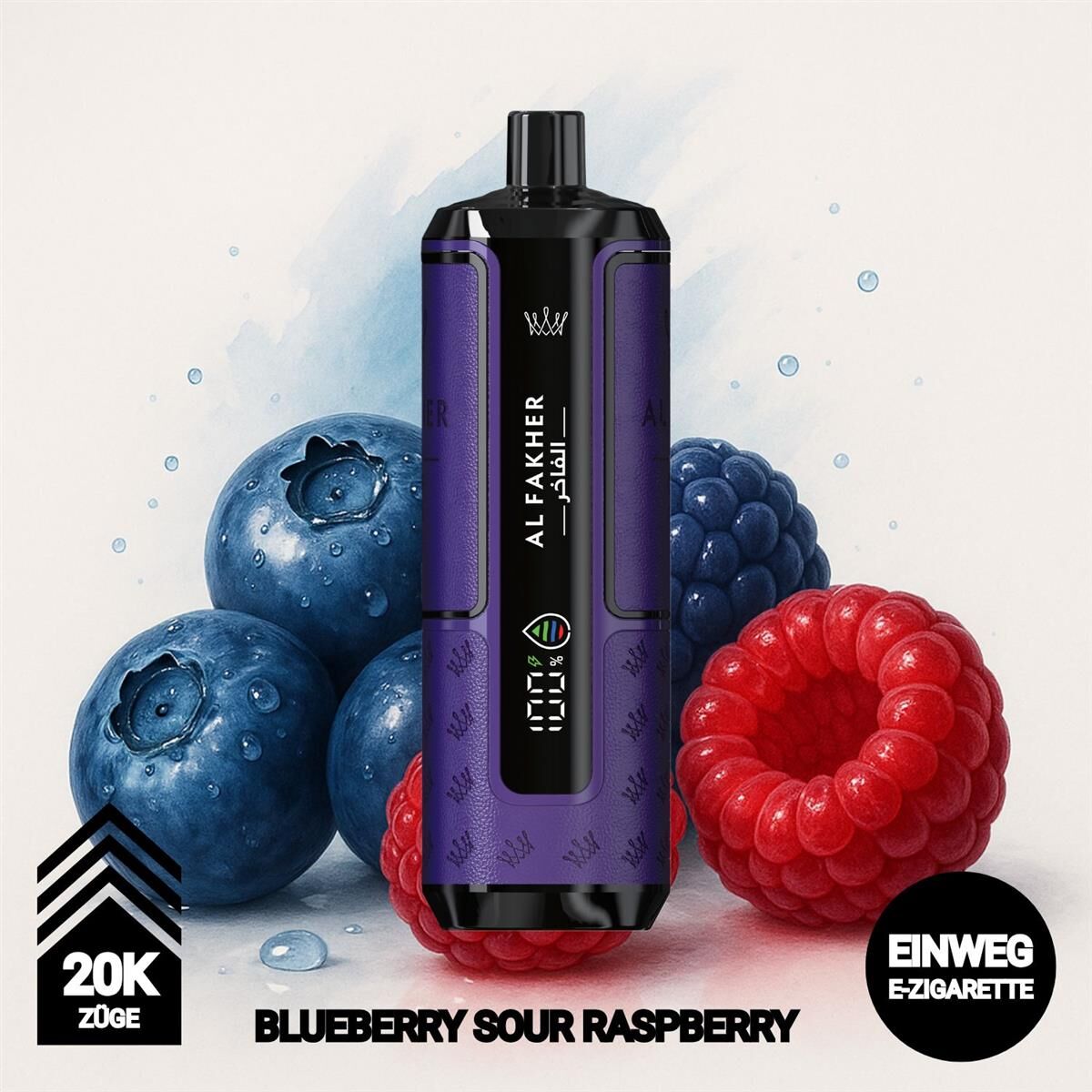 elfbar elfa master akku Einweg-Vaporizer mit Nikotin – Puff 800 – Blueberry Raspberry main image 1