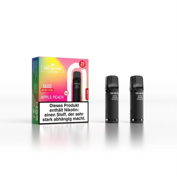 SKE Crystal Pro 800 | 2er Pod | Apple Peach | ELFA-Kompatibel
