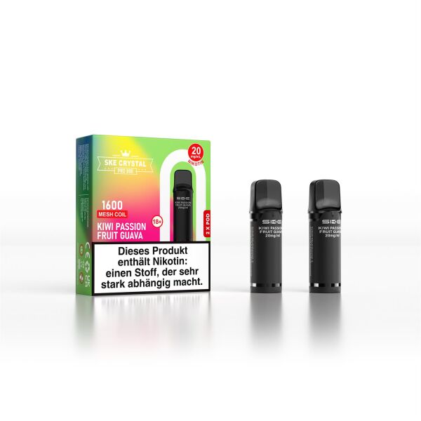 SKE Crystal Pro 800 | 2er Pod | Kiwi Passion Fruit Guava | ELFA-Kompatibel