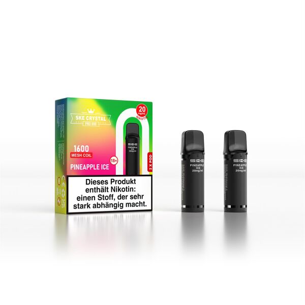 SKE Crystal Pro 800 | 2er Pod | Pineapple Ice | ELFA-Kompatibel