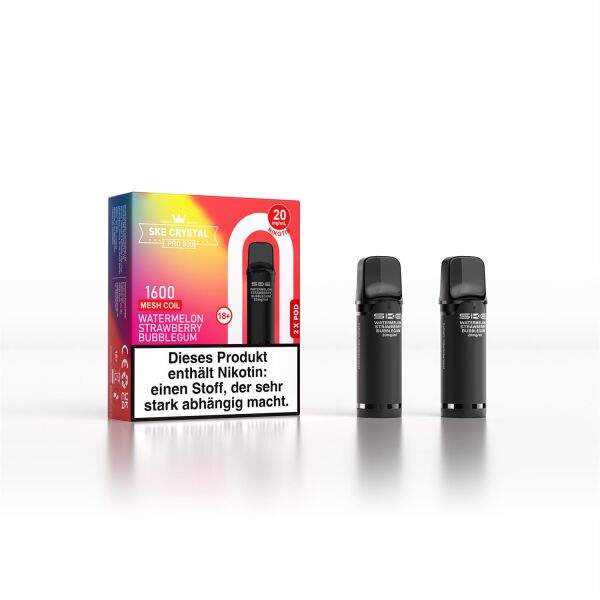 SKE Crystal Pro 800 | 2er Pod | Watermelon Strawberry Bubblegum | ELFA-Kompatibel