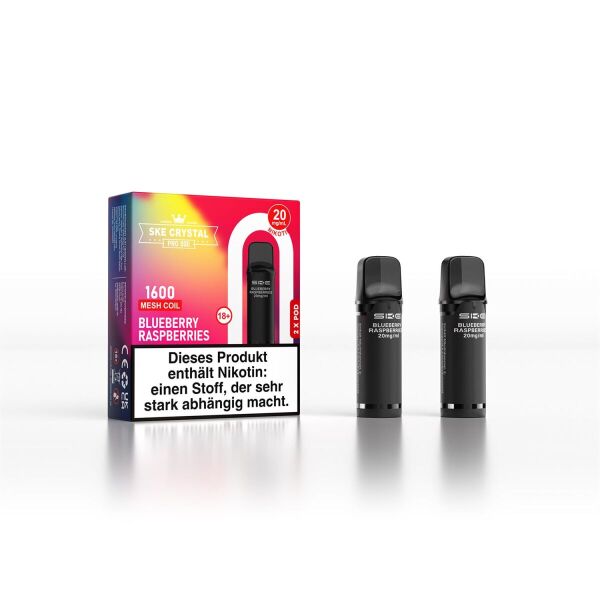 SKE Crystal Pro 800 | 2er Pod | Blueberry Raspberries | ELFA-Kompatibel