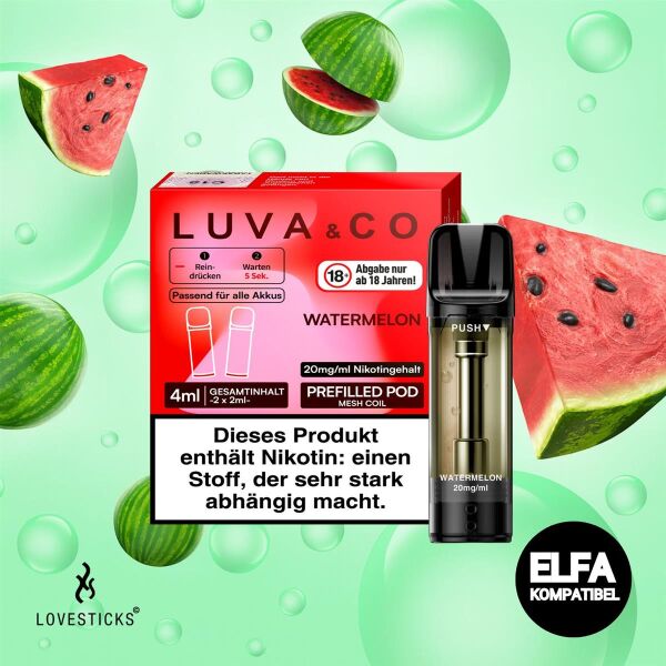 Lovesticks LUVA & CO 2er-Pods – Watermelon, ELFA-kompatibel