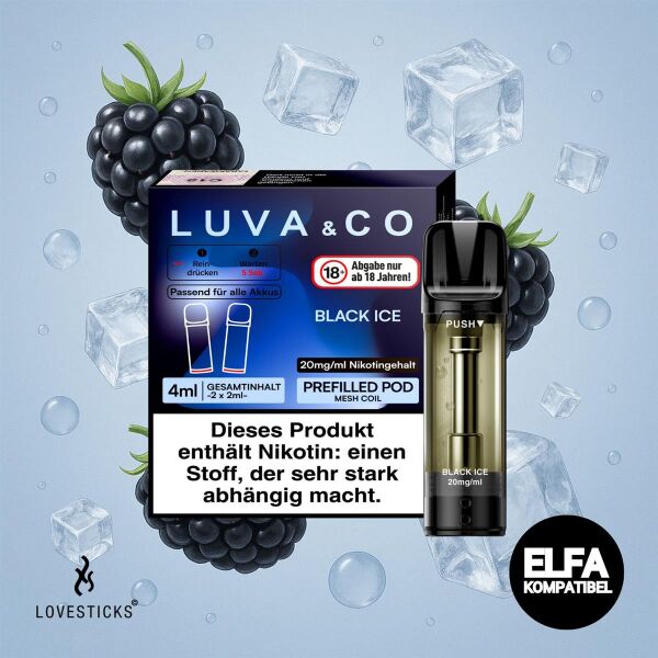 Lovesticks LUVA & CO 2er-Pods – Black Ice, ELFA-kompatibel