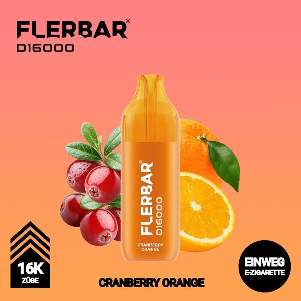 Flerbar D16000 | Cranberry Orange | 10ml+2ml