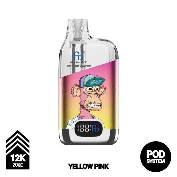RandM Tornado Digital Box Pod 12000 | Yellow Pink