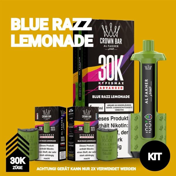 Al Fakher 30k Hypermax | KIT | Blue Razz Lemonade