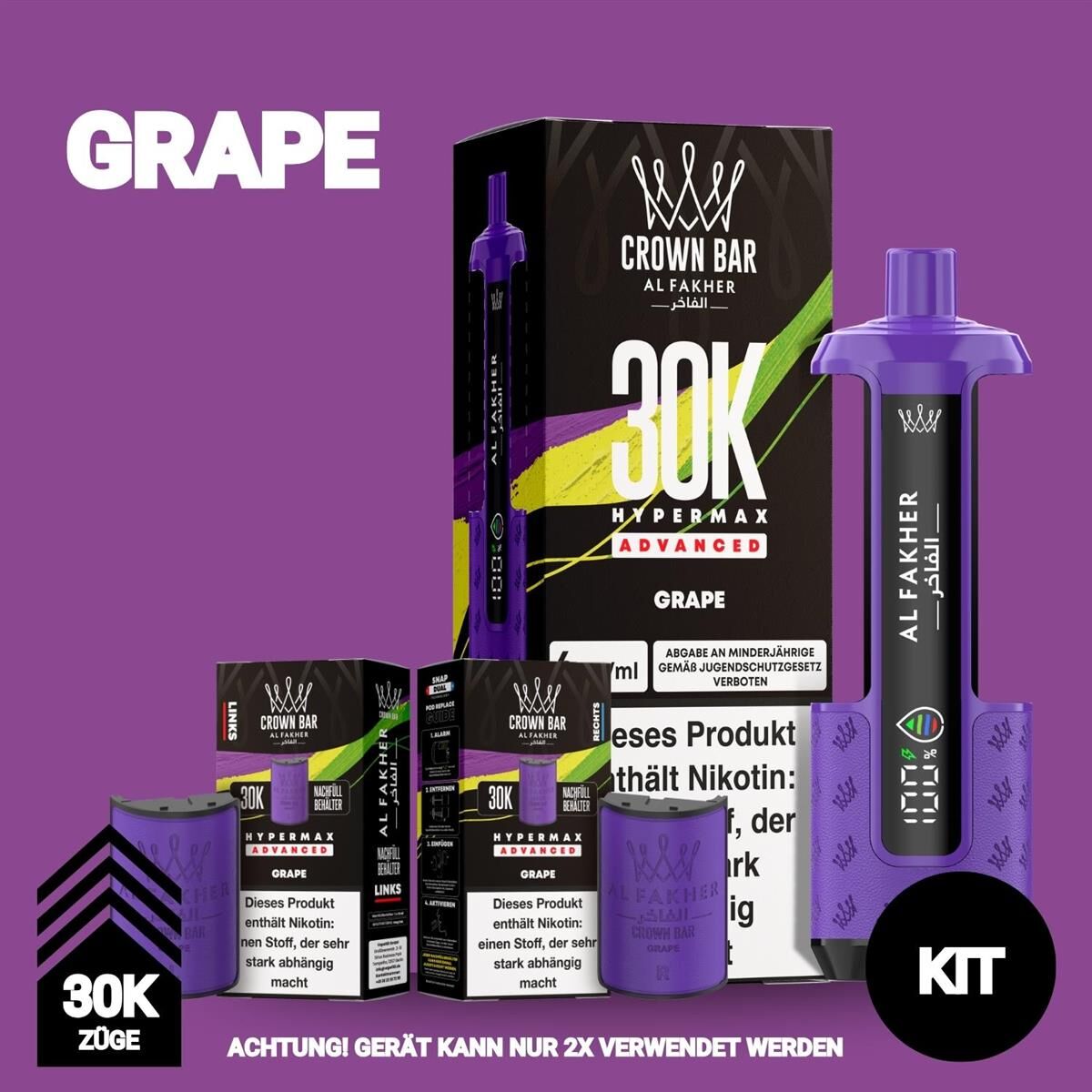 Al Fakher 30K Hypermax Kit Grape  S & Intensiv