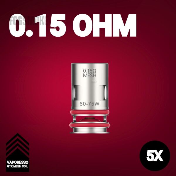 5x Vaporesso GTX Coils | 0,15 Ohm