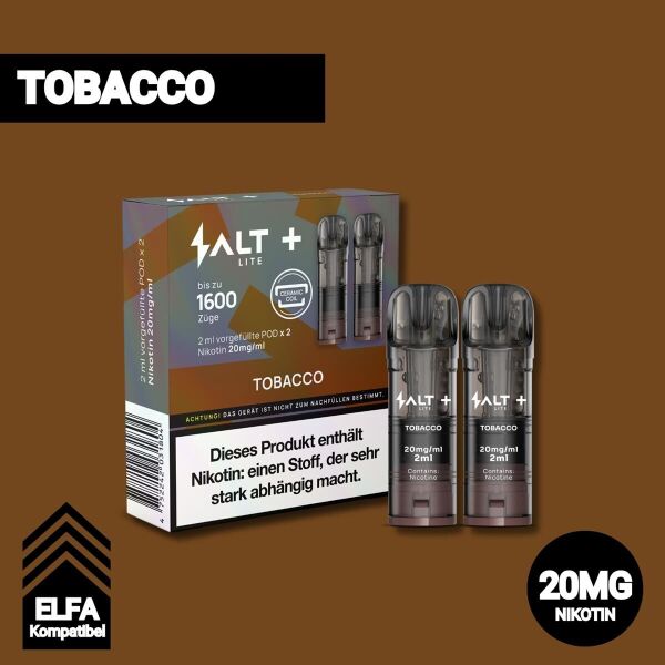 Salt+ Lite Pods | 2er Pod | Tobacco | ELFA-Kompatibel
