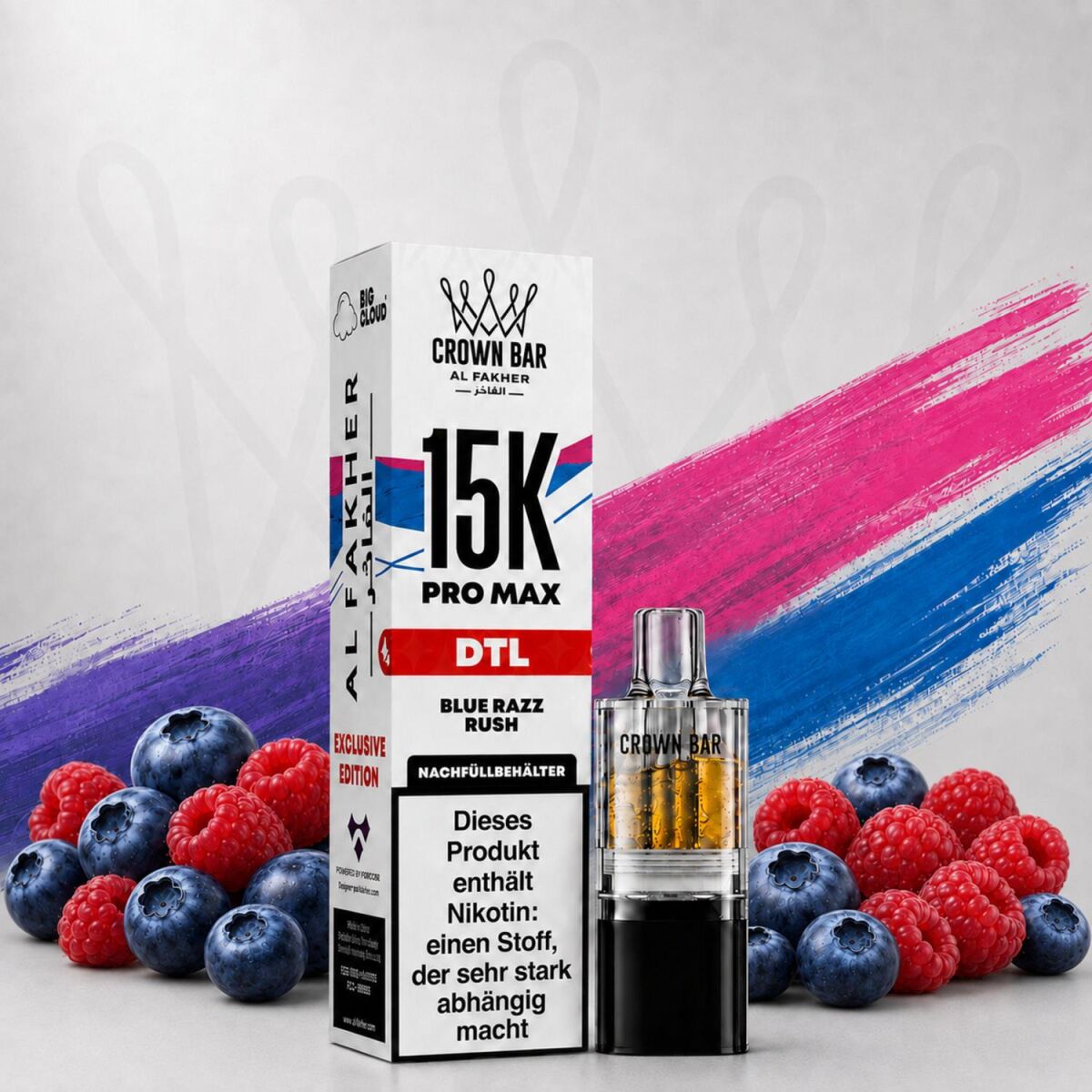 Al Fakher 15K Pro Max | POD | Blue Razz Rush • 📦 Schneller Versand 🔥