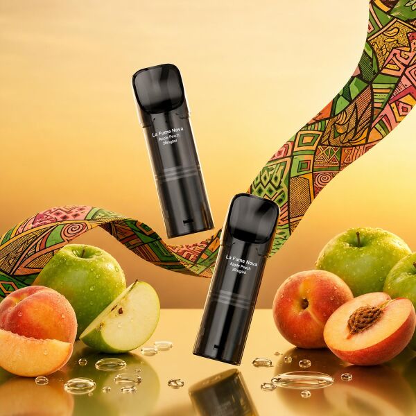 La Fume Nova Pods der Sorte Apple Peach im ELFA-Format, 2 Pods je Packung