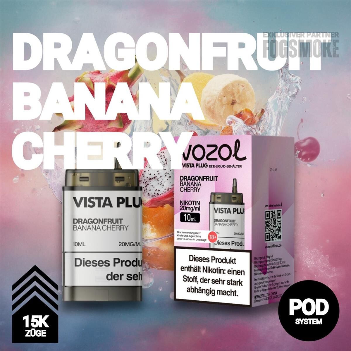 Vozol Vista Plug EZ Dragonfruit Banana Cherry Pod | Tropischer Dreik Vozol Vista Plug EZ Dragonfruit Banana Cherry Pod | Tropischer Dreik