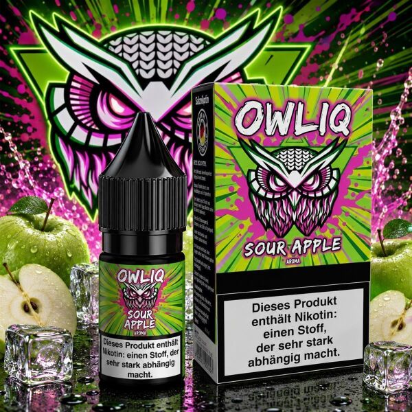 OWLIQ Nikotinsalz-Liquid – Sour Apple, 20 mg/ml