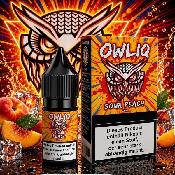 OWLIQ Nikotinsalz-Liquid – Sour Peach, 10 mg/ml